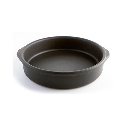 CAZUELA REDONDA QUID LUX C/ASAS BARRO NEGRO 22CMS
